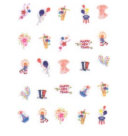 3D Nail Art Decals New Year 2